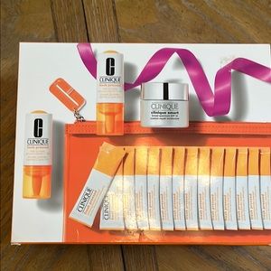 Clinique Skincare Set with Orange Accents